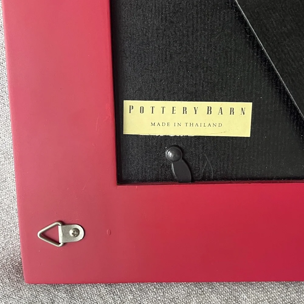 Pottery Barn Red and Dark Brown Wood Picture Frames (Set of 2)